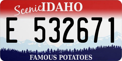 ID license plate E532671