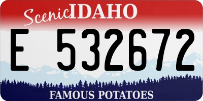 ID license plate E532672