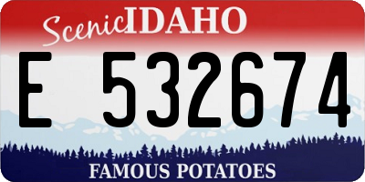 ID license plate E532674