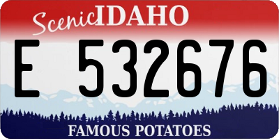 ID license plate E532676