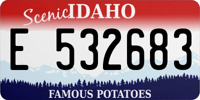 ID license plate E532683