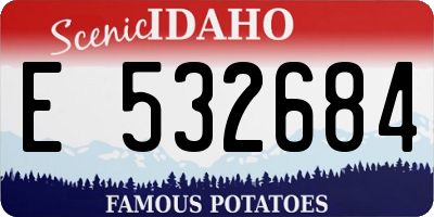 ID license plate E532684