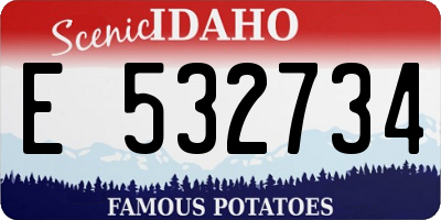 ID license plate E532734