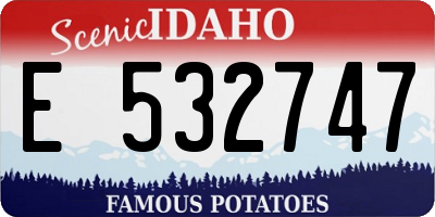 ID license plate E532747
