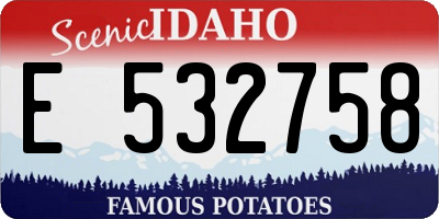 ID license plate E532758