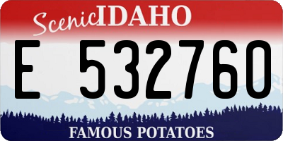 ID license plate E532760