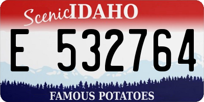 ID license plate E532764