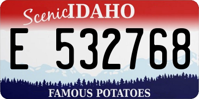 ID license plate E532768