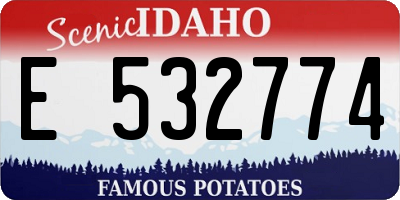 ID license plate E532774