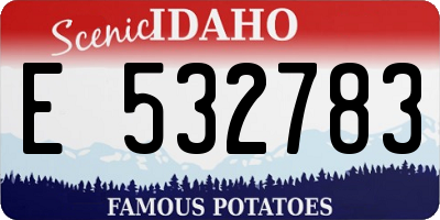 ID license plate E532783