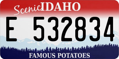 ID license plate E532834