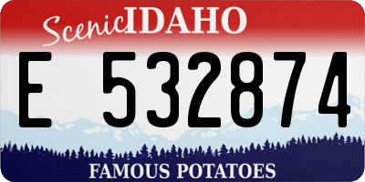 ID license plate E532874