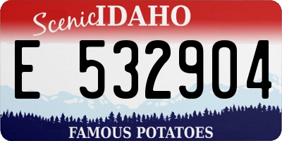 ID license plate E532904