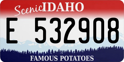 ID license plate E532908