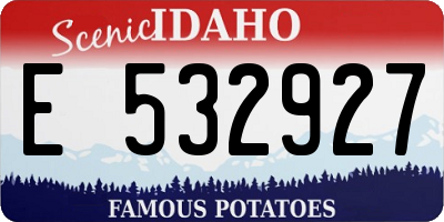 ID license plate E532927
