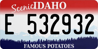 ID license plate E532932