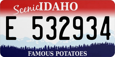 ID license plate E532934