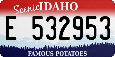 ID license plate E532953