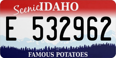 ID license plate E532962