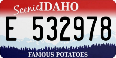 ID license plate E532978