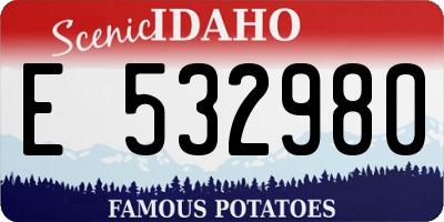 ID license plate E532980