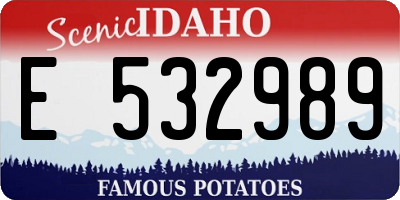 ID license plate E532989
