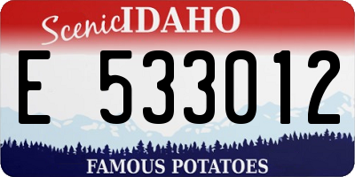 ID license plate E533012