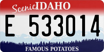 ID license plate E533014