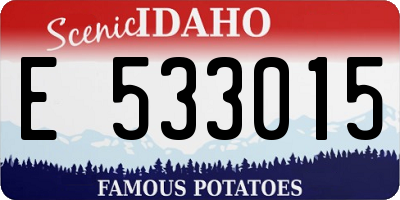ID license plate E533015