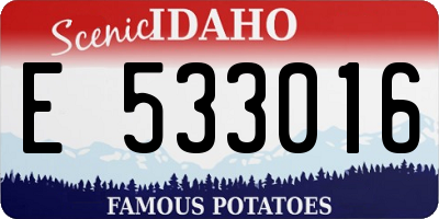 ID license plate E533016