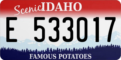 ID license plate E533017