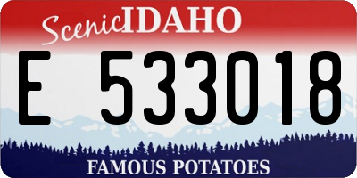 ID license plate E533018