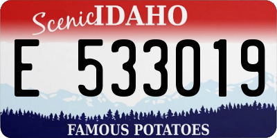 ID license plate E533019