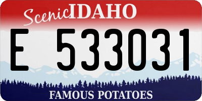 ID license plate E533031