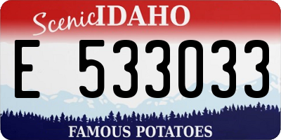 ID license plate E533033