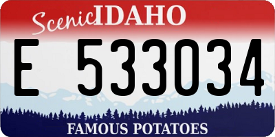 ID license plate E533034
