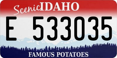 ID license plate E533035