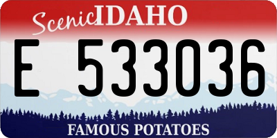 ID license plate E533036