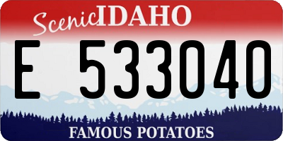 ID license plate E533040