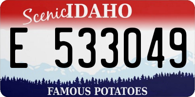 ID license plate E533049