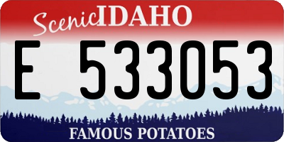 ID license plate E533053
