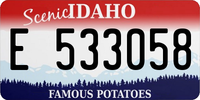 ID license plate E533058
