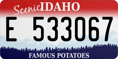 ID license plate E533067