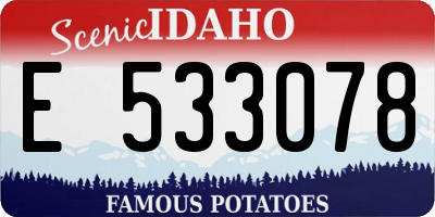 ID license plate E533078