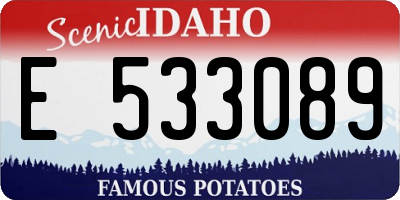 ID license plate E533089