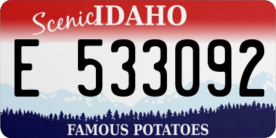 ID license plate E533092