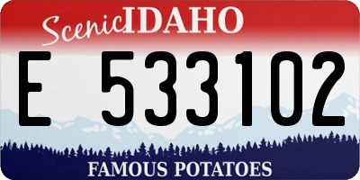ID license plate E533102