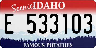 ID license plate E533103