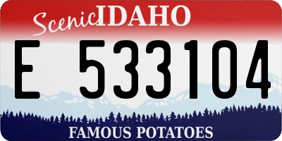 ID license plate E533104