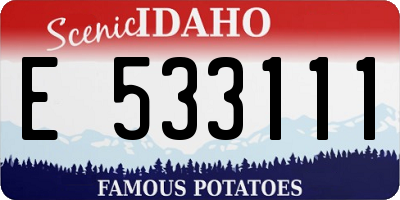 ID license plate E533111